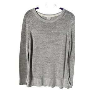 L.L. Bean Women's Gray Crew Neck Sweater Cotton Blend SZ L
